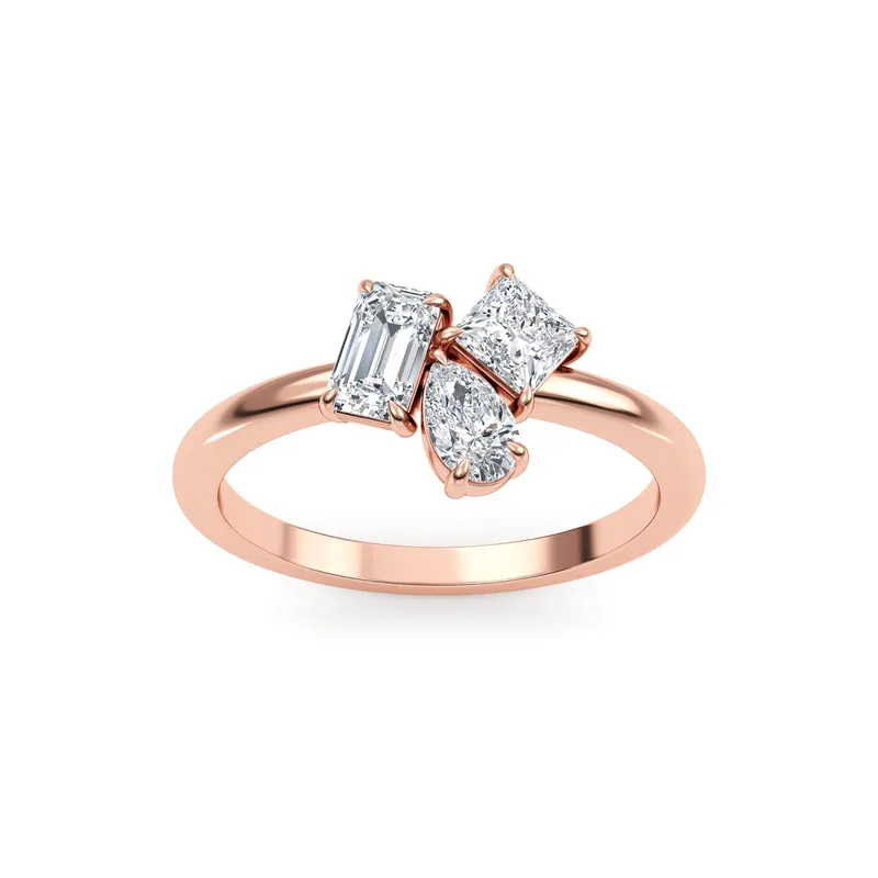 Mirelle Mixed-Cut Lab-Grown Diamond Ring in rose gold — view 1