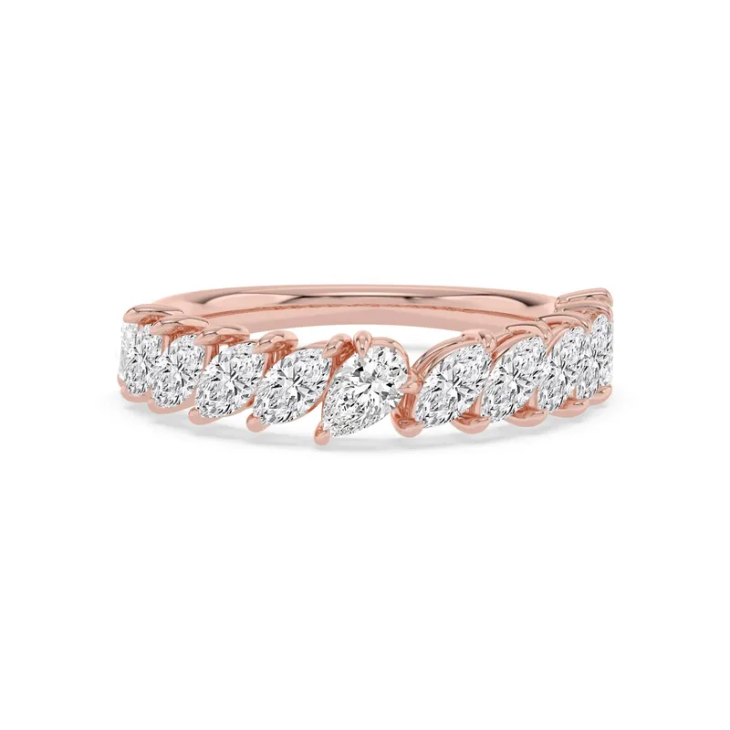 Cleo Mixed-Cut Lab-Grown Diamond Ring in rose gold — view 1