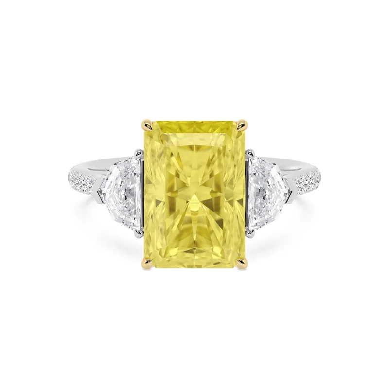 Aureline Radiant Yellow Lab-Grown Diamond Ring in two tone gold — view 1