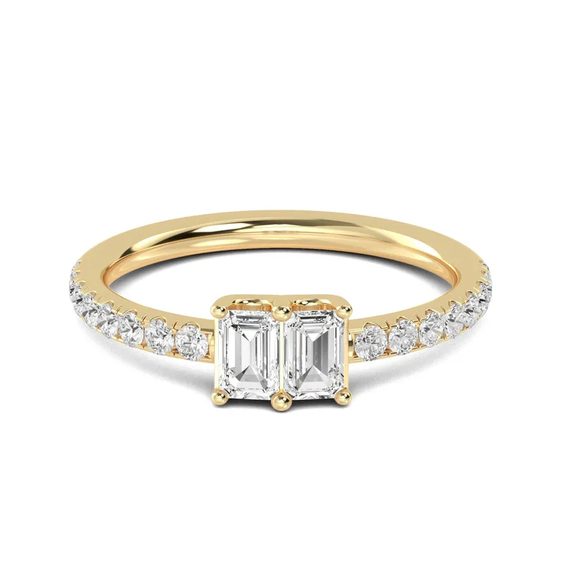 Lyra Mixed-Cut Lab-Grown Diamond Ring in yellow gold — view 1