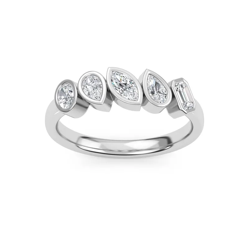 Fiore Mixed-Cut Lab-Grown Diamond Ring in white gold — view 1