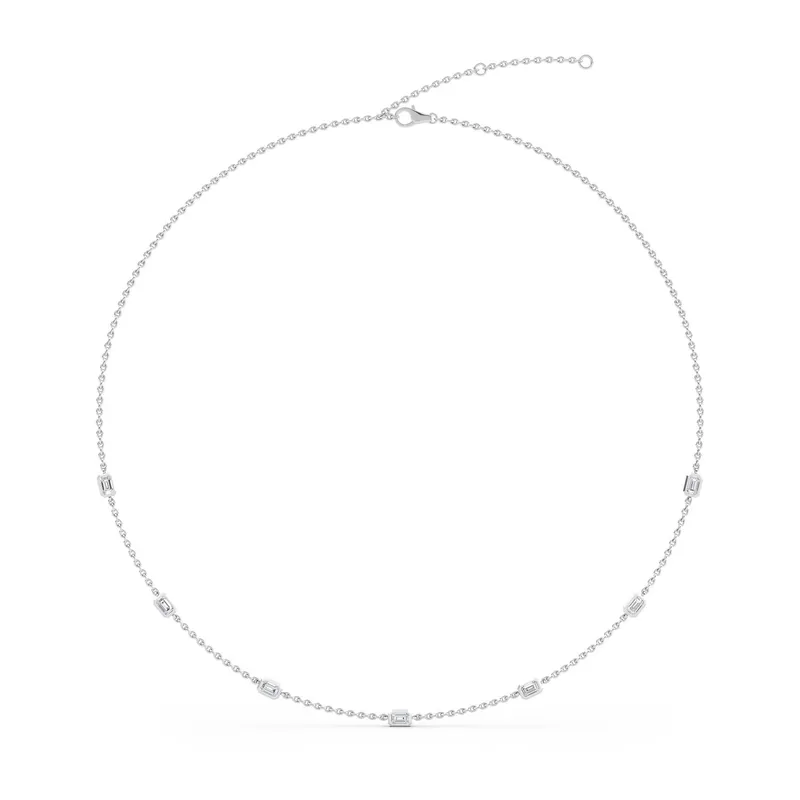 Vera Emerald Lab-Grown Diamond Necklace in 9kt white gold — view 1