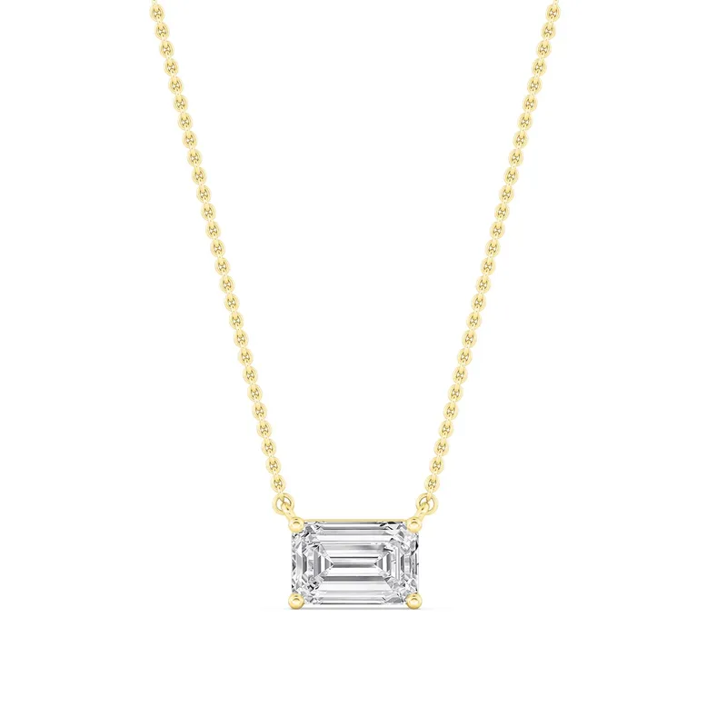 Arden Emerald Lab-Grown Diamond Pendant in yellow gold — view 1