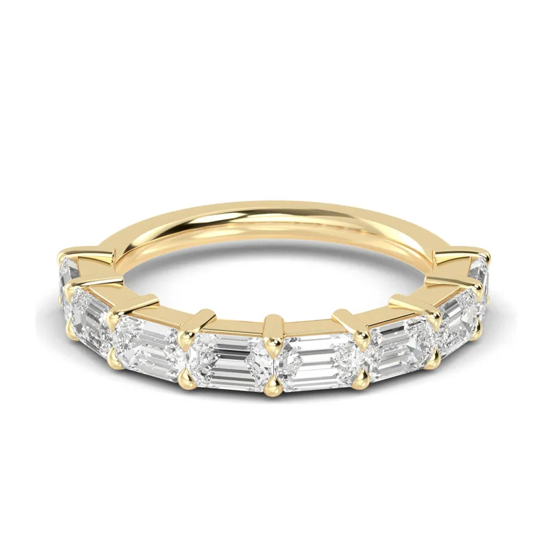 Coralie Emerald Lab-Grown Diamond Ring in yellow gold — view 1
