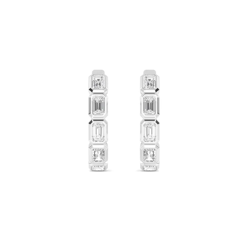 Belle Radiant Lab-Grown Diamond Earrings in white gold — view 1