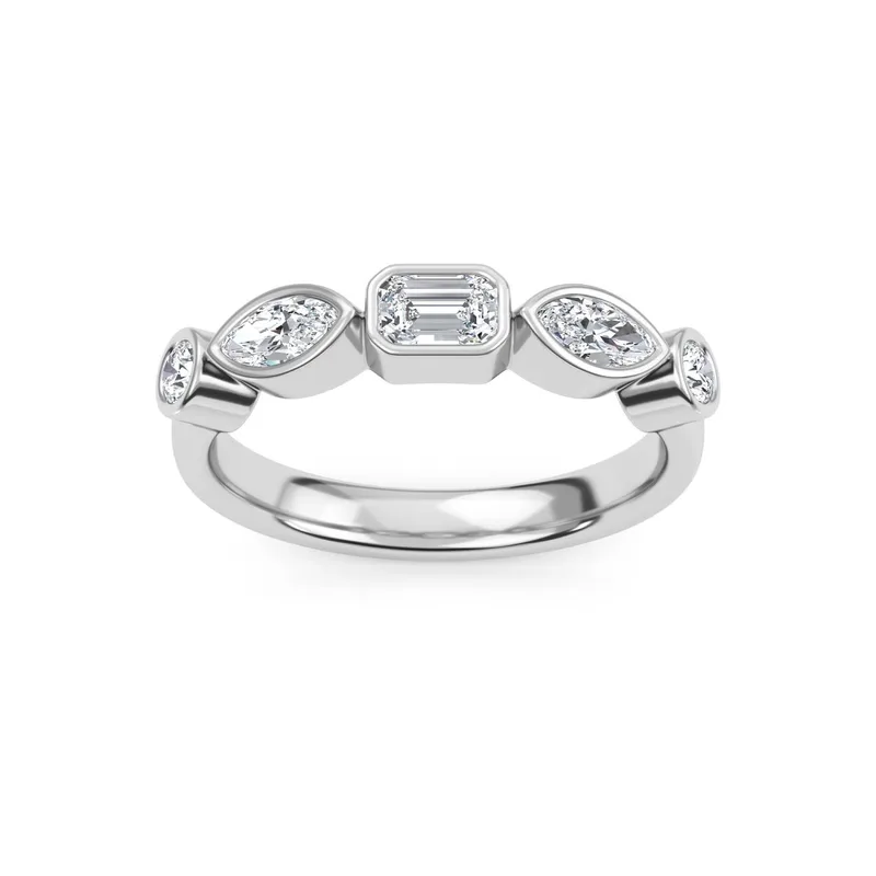Mila Mixed-Cut Lab-Grown Diamond Ring in white gold — view 1