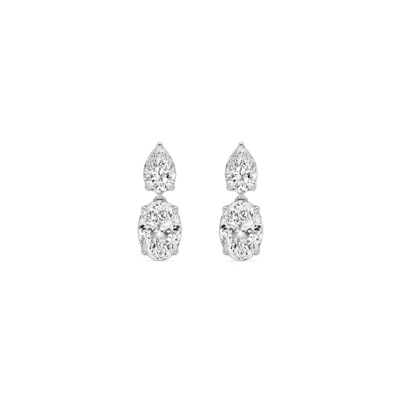 Aria Mixed-Cut Lab-Grown Diamond Earrings in white gold — view 1