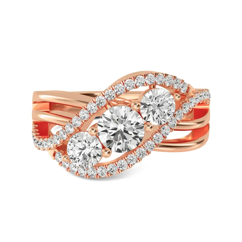 Aria Round Lab-Grown Diamond Ring in rose gold — view 1