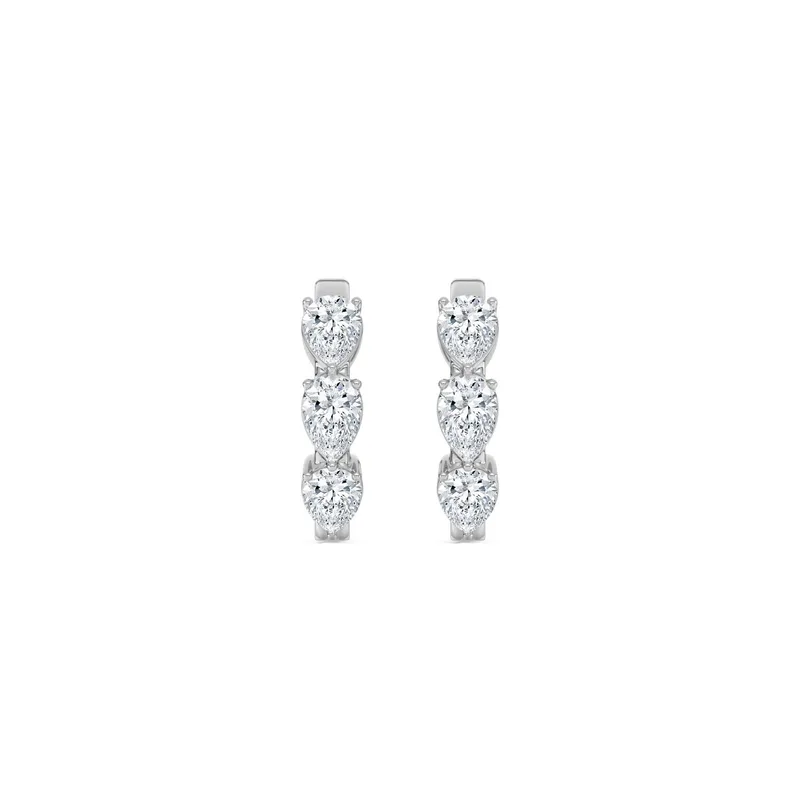 Dahlia Pear Lab-Grown Diamond Earrings in white gold — view 1