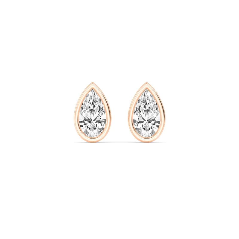 Icon Pear Lab-Grown Diamond Earrings in rose gold — view 1