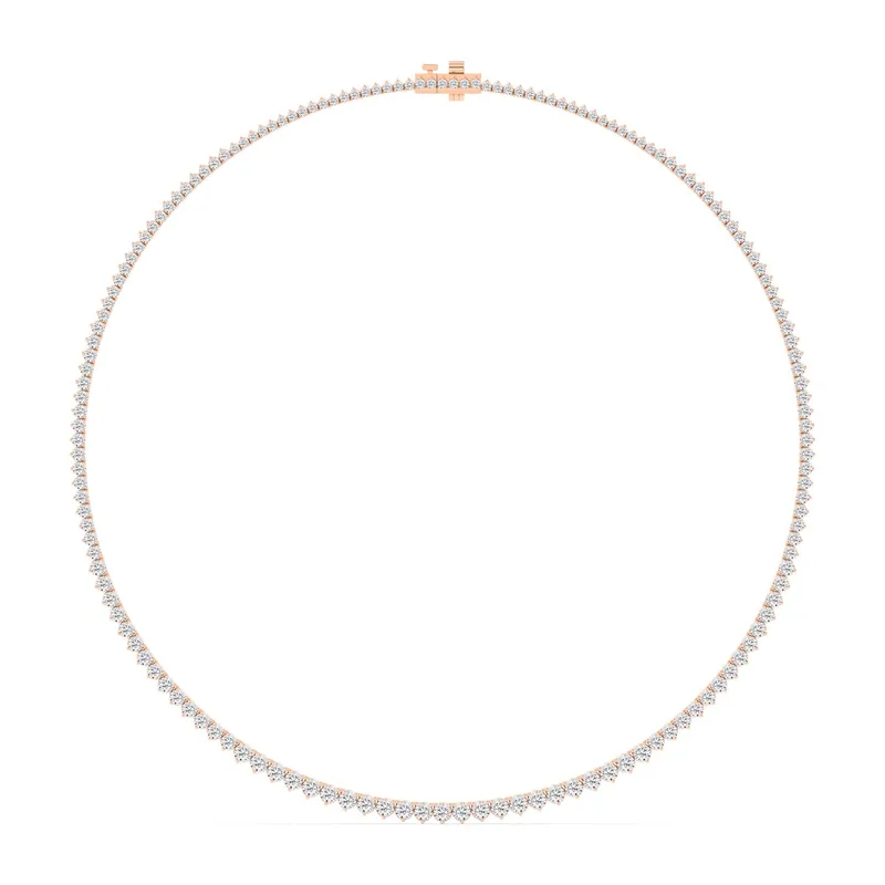 Alessia Round Lab-Grown Diamond Necklace in 18kt rose gold — view 1