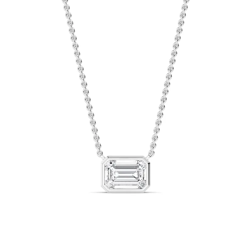 Adore Radiant Lab-Grown Diamond Pendant in white gold — view 1