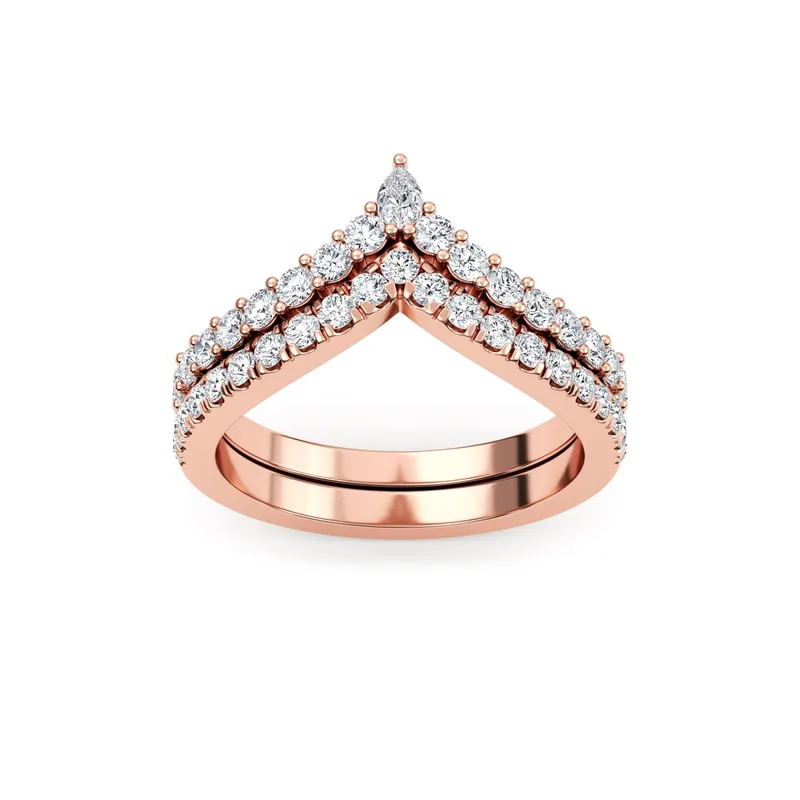 Violetta Mixed-Cut Lab-Grown Diamond Ring in rose gold — view 1