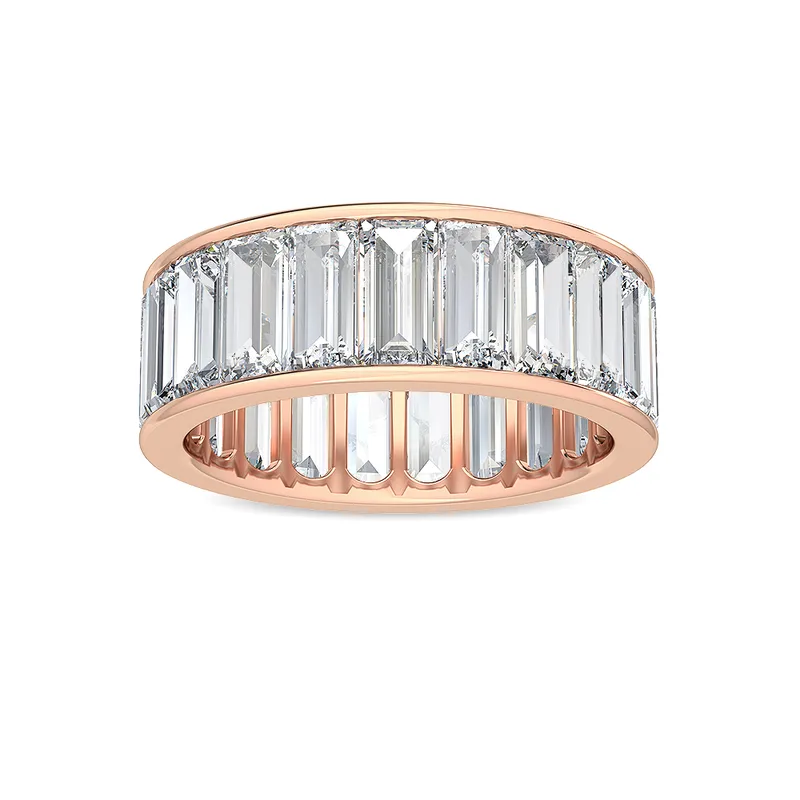 Simone Baguette Lab-Grown Diamond Ring in rose gold — view 1