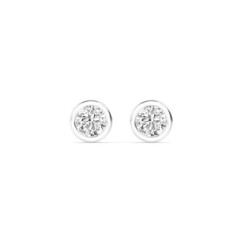 Icon Round Lab-Grown Diamond Earrings in white gold — view 1