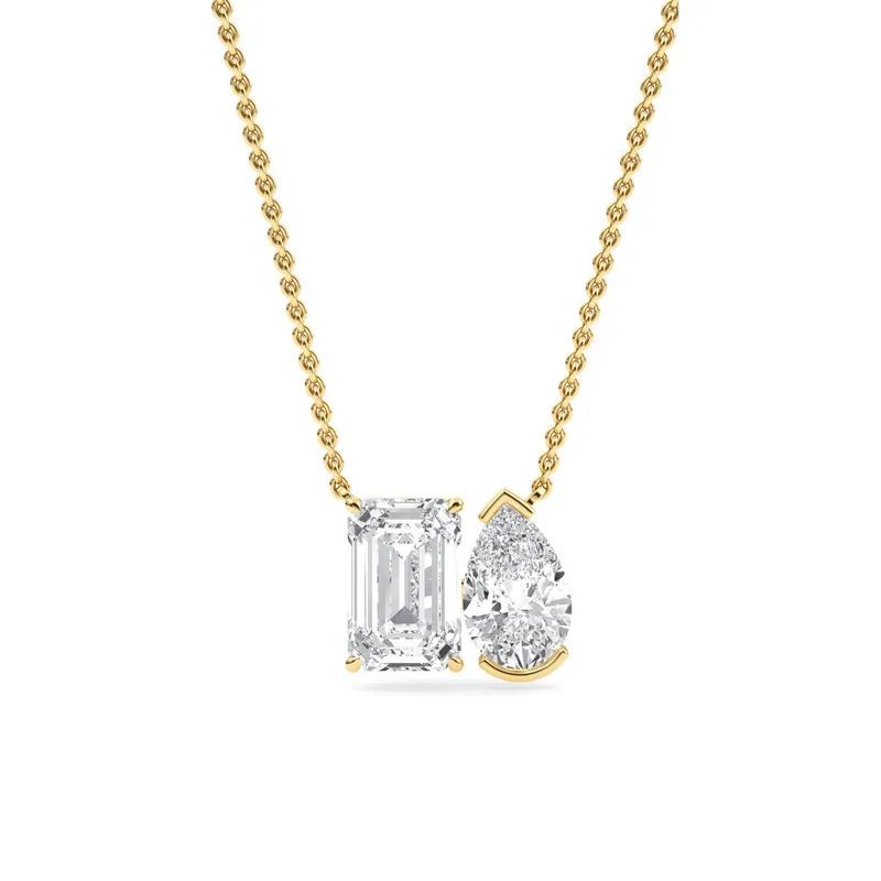 Embrace Mixed-Cut Lab-Grown Diamond Pendant in yellow gold — view 1
