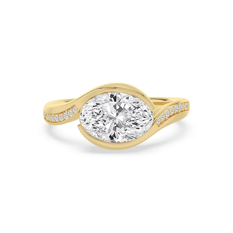 Odile Oval Lab-Grown Diamond Ring in yellow gold — view 1