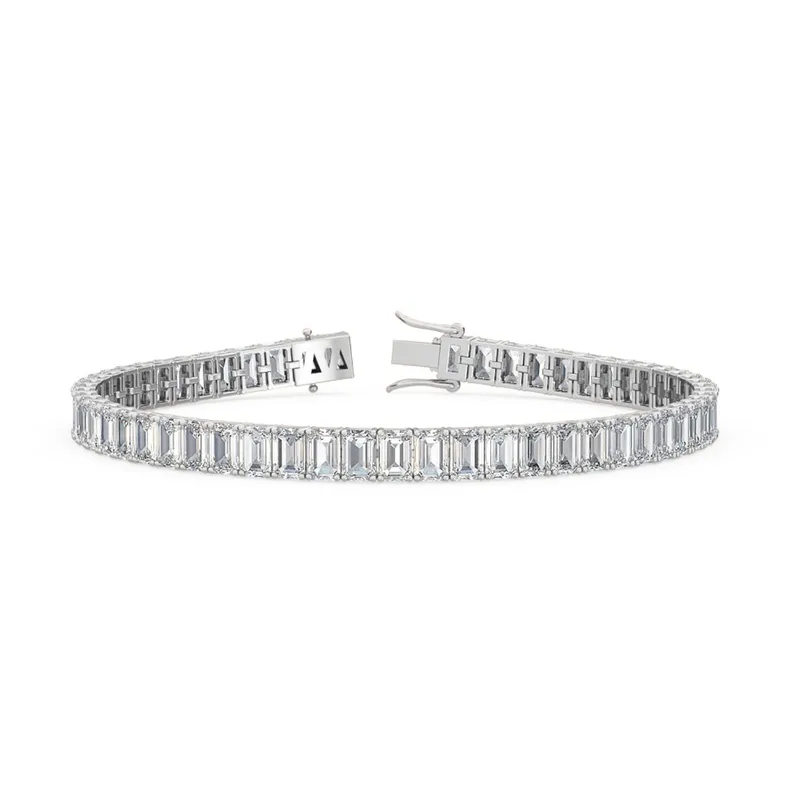 Prism Radiant Lab-Grown Diamond Bracelet in 9kt white gold — view 1