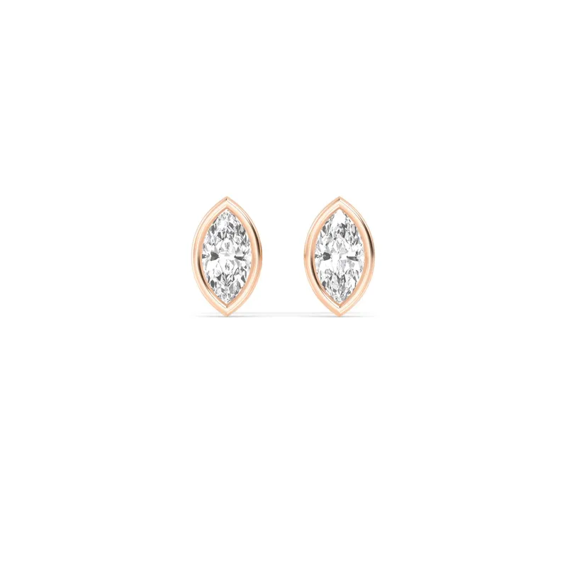 Icon Marquise Lab-Grown Diamond Earrings in rose gold — view 1
