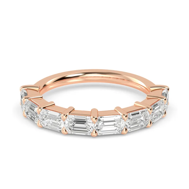 Coralie Emerald Lab-Grown Diamond Ring in rose gold — view 1