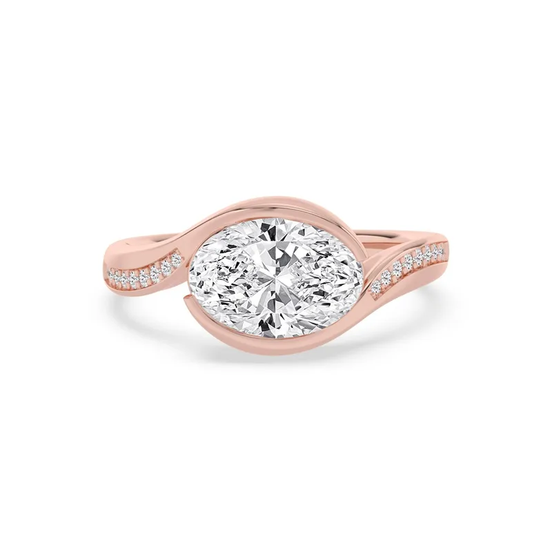 Odile Oval Lab-Grown Diamond Ring in rose gold — view 1