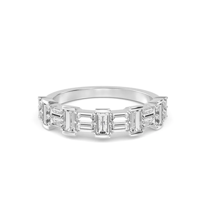 Celine Baguette Lab-Grown Diamond Ring in white gold — view 1
