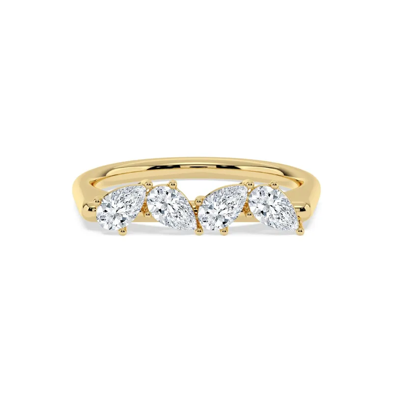 Soleil Pear Lab-Grown Diamond Ring in yellow gold — view 1