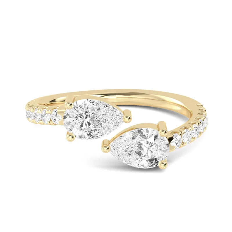 Elara Pear Lab-Grown Diamond Ring in yellow gold — view 1