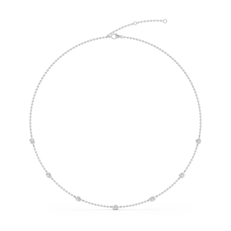 Vera Oval Lab-Grown Diamond Necklace in 18kt white gold — view 1