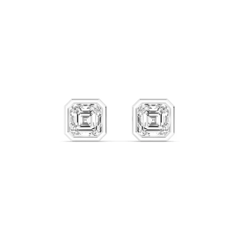 Icon Asscher Lab-Grown Diamond Earrings in white gold — view 1