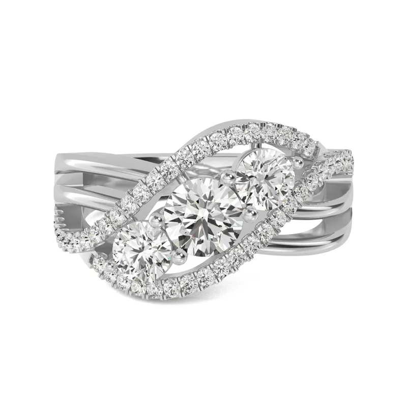 Aria Round Lab-Grown Diamond Ring in white gold — view 1