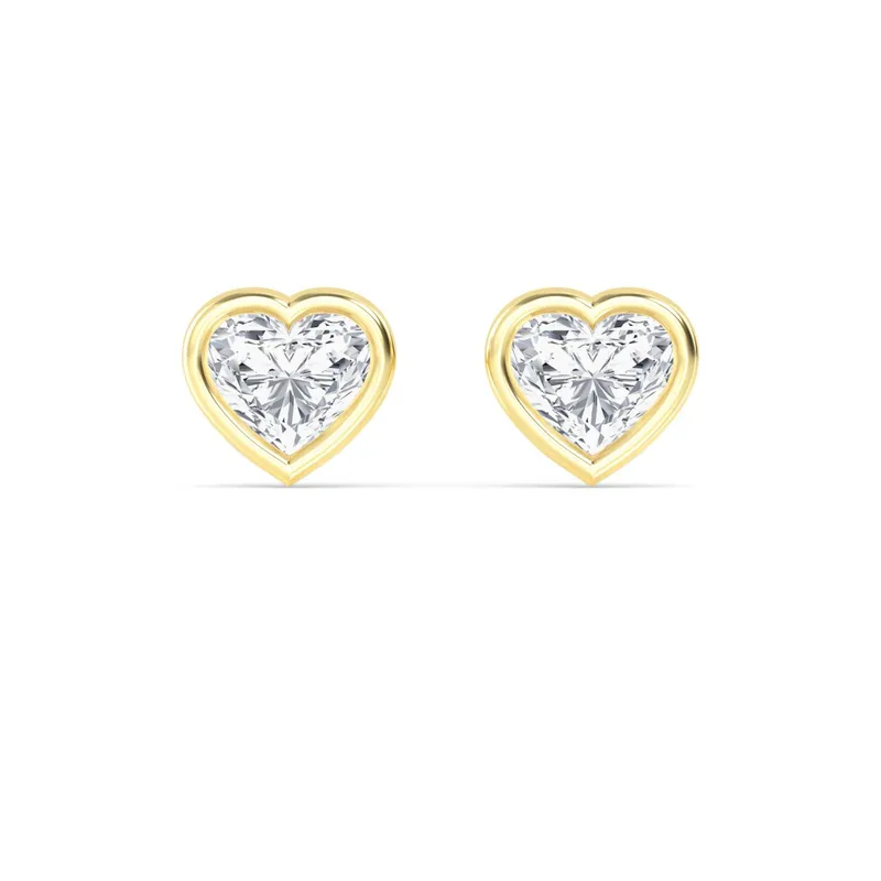 Icon Heart Lab-Grown Diamond Earrings in yellow gold — view 1