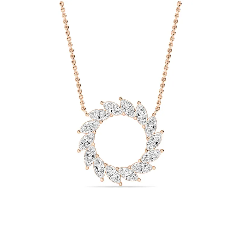 Laurel Marquise Lab-Grown Diamond Pendant in rose gold — view 1