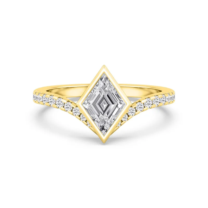 Amara Lozenge Lab-Grown Diamond Ring in yellow gold — view 1