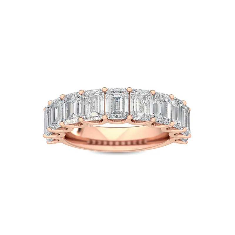 Brigitte Emerald Lab-Grown Diamond Ring in rose gold — view 1