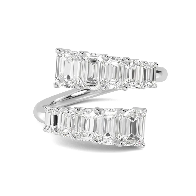 Cressida Emerald Lab-Grown Diamond Ring in white gold — view 1