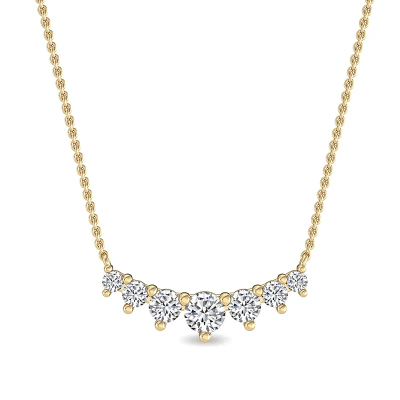 Serenity Round Lab-Grown Diamond Pendant in yellow gold — view 1