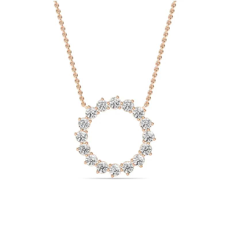 Radiance Round Lab-Grown Diamond Pendant in rose gold — view 1