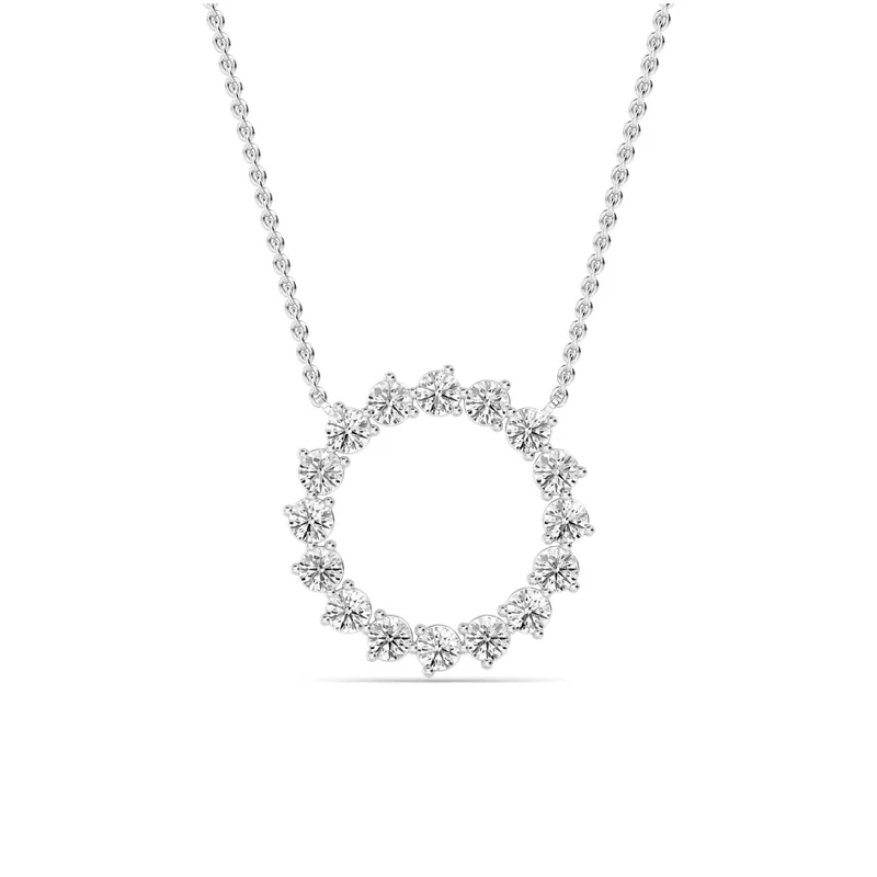 Radiance Round Lab-Grown Diamond Pendant in white gold — view 1