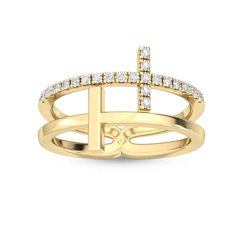 Solana Round Lab-Grown Diamond Ring in yellow gold — view 1