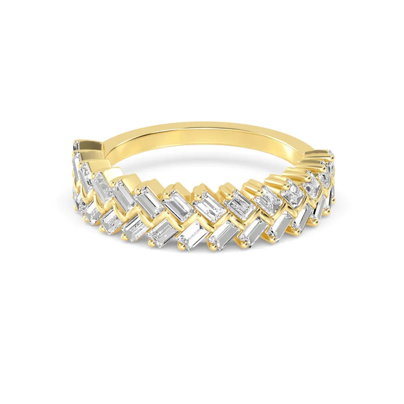Celina Baguette Lab-Grown Diamond Ring in yellow gold — view 1
