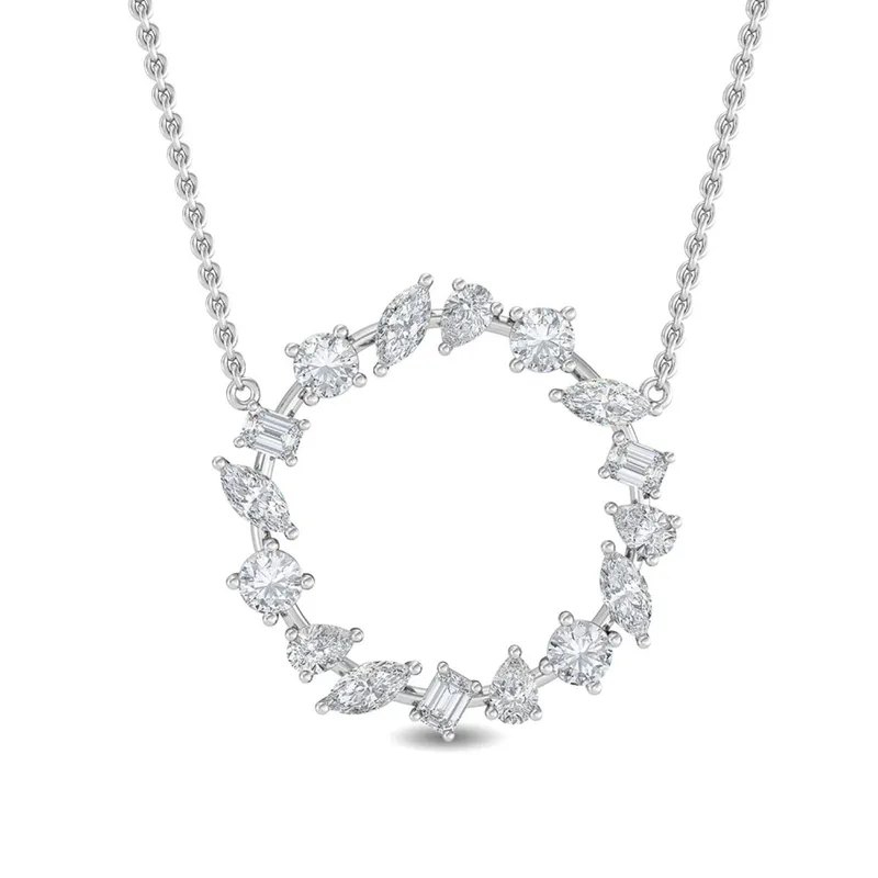 Celestial Mixed-Cut Lab-Grown Diamond Pendant in white gold — view 1