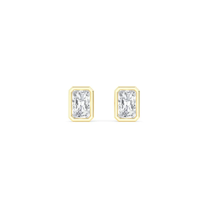 Icon Radiant Lab-Grown Diamond Earrings in yellow gold — view 1