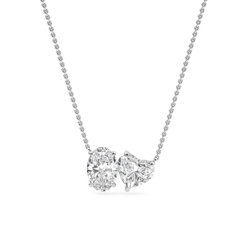 Promise Mixed-Cut Lab-Grown Diamond Pendant in white gold — view 1