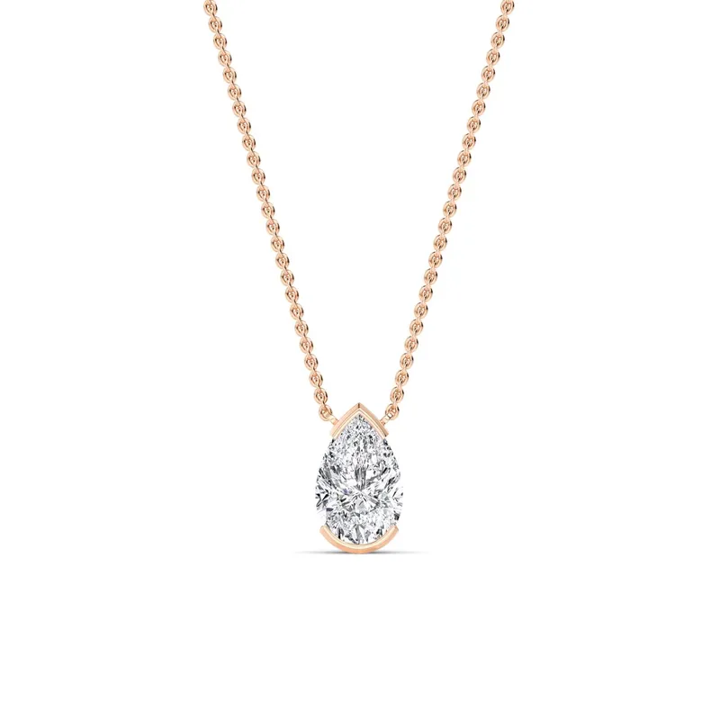 Essence Pear Lab-Grown Diamond Pendant in rose gold — view 1