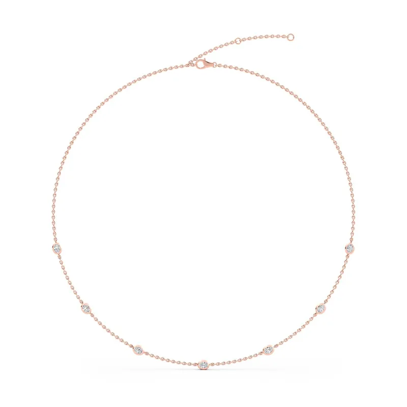 Vera Oval Lab-Grown Diamond Necklace in 18kt rose gold — view 1