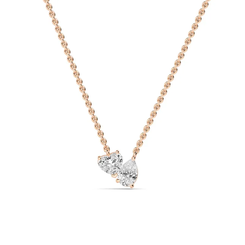 Beloved Mixed-Cut Lab-Grown Diamond Pendant in rose gold — view 1