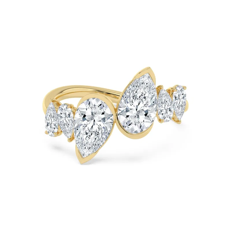 Arabella Pear Lab-Grown Diamond Ring in yellow gold — view 1