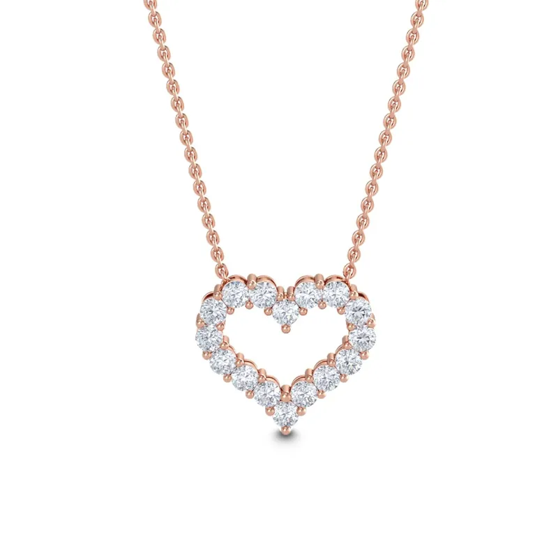 Affection Round Lab-Grown Diamond Pendant in rose gold — view 1