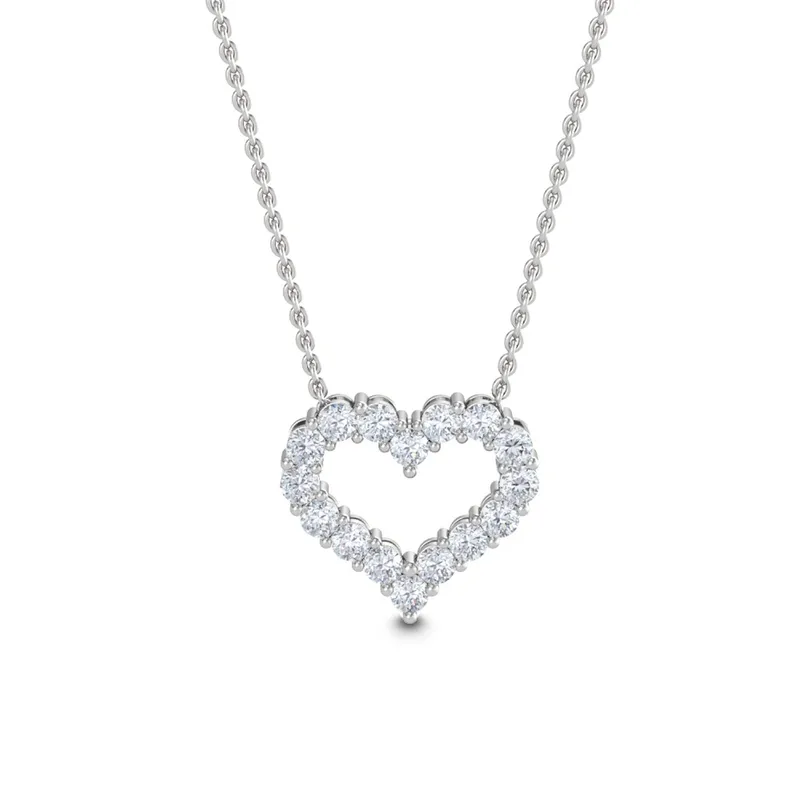 Affection Round Lab-Grown Diamond Pendant in white gold — view 1